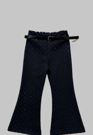 Pantalone a zampa brillantinato